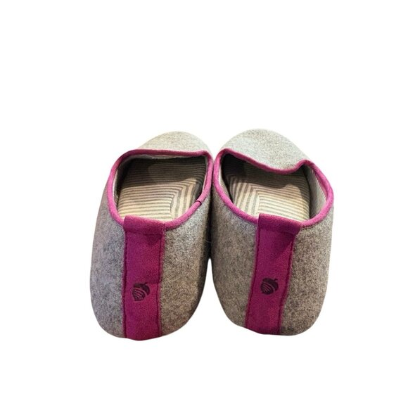 Acorn by Garnet Hill Women's Gray & Purple Lounging Wool Slipper Shoes Size 9 - Picture 2 of 2